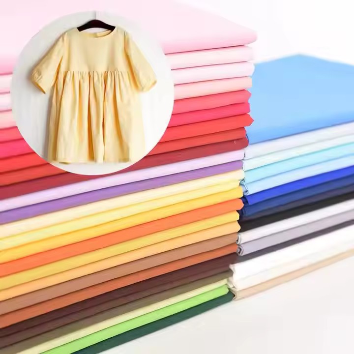 Cotton Spandex Poplin Fabric for Shirts, Dresses and Children's Wear