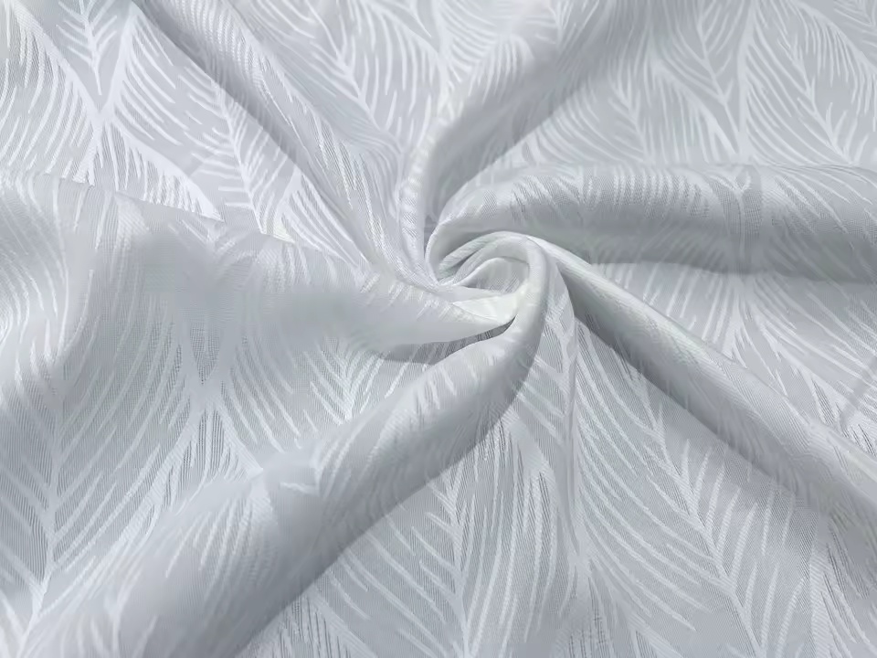 Silky Sheer Curtain Fabric with Embroidery