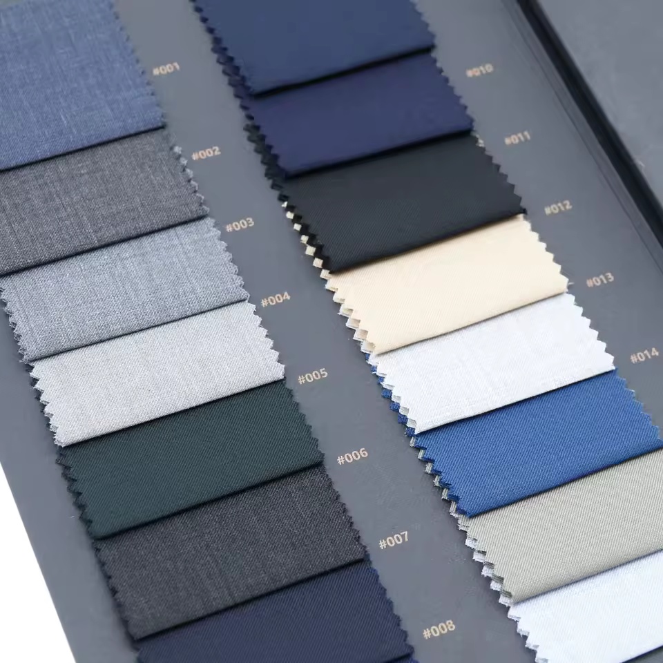 Wool Polyester Twill Suiting Fabric