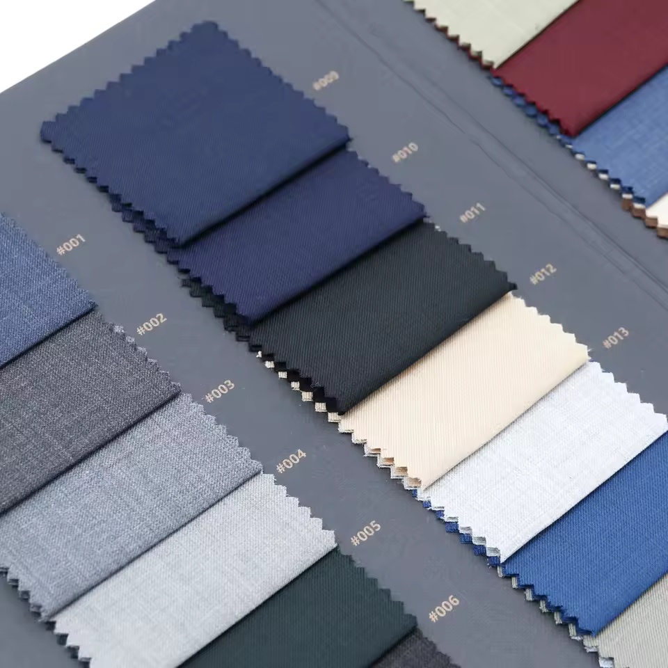 Wool Polyester Twill Suiting Fabric
