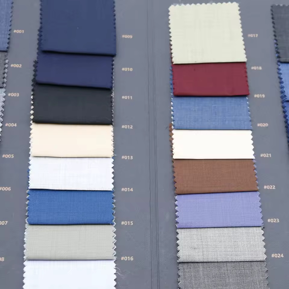 Wool Polyester Twill Suiting Fabric