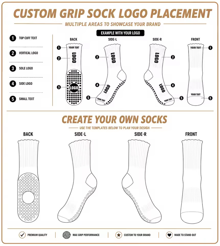 Custom Athletic Grip Socks with Logo