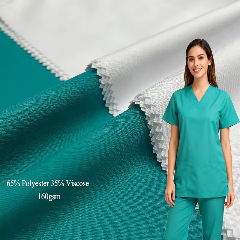Polyester Viscose Easy-Care Scrub Fabric