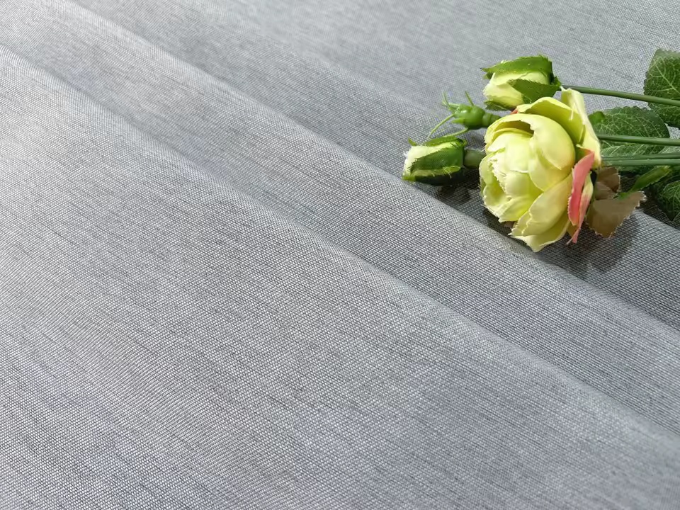 Double-Sided Linen Look Blackout Curtain Fabric